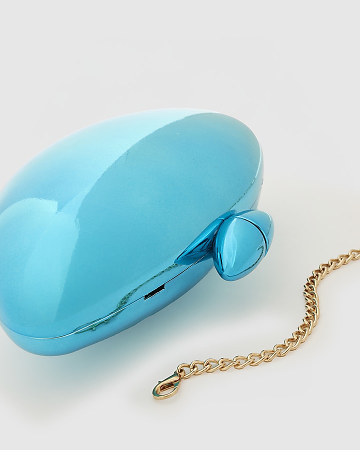 Blue Hard Shell Clutch Bag