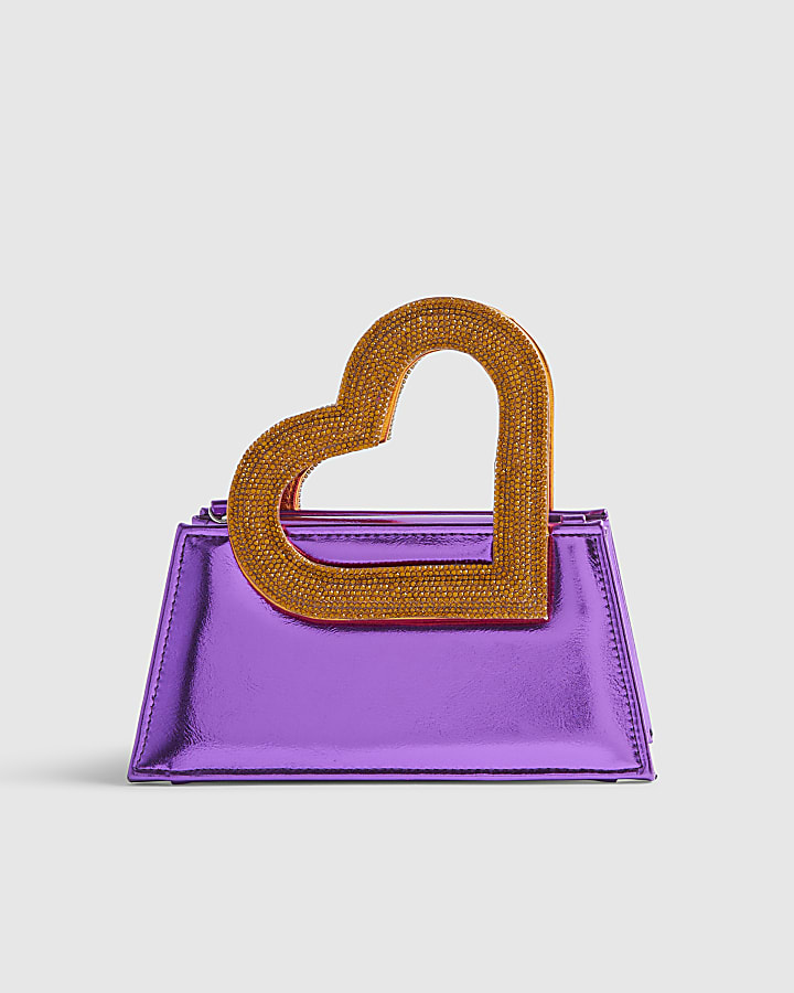 Purple Heart Handle Bag