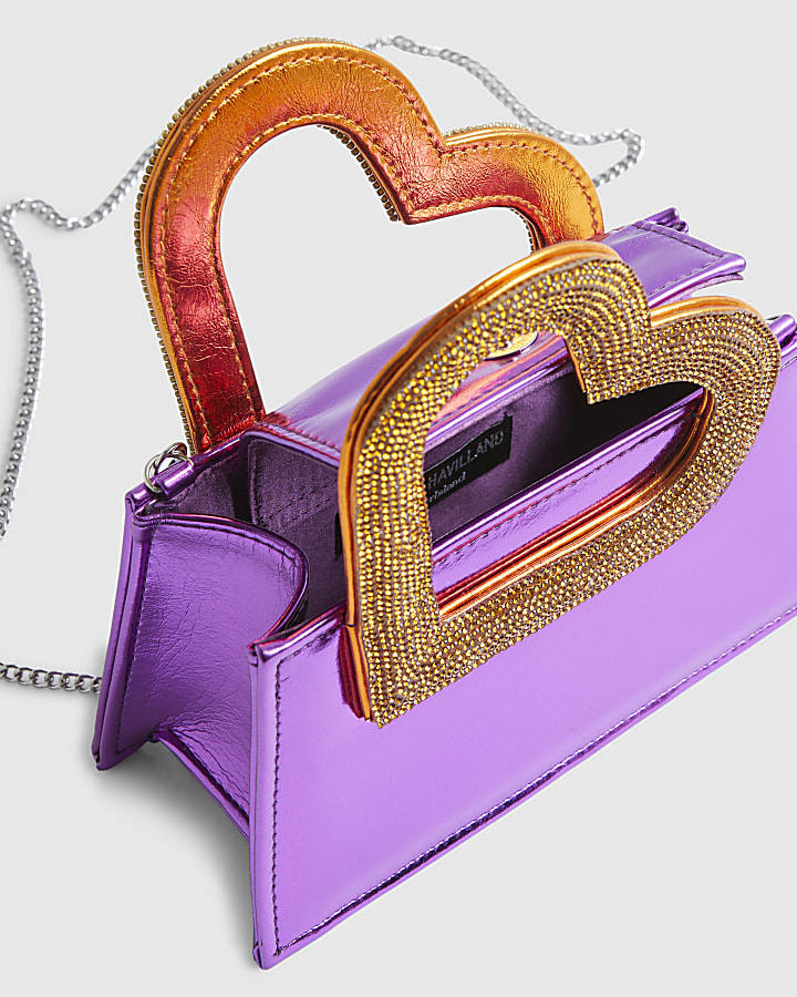 Purple Heart Handle Bag
