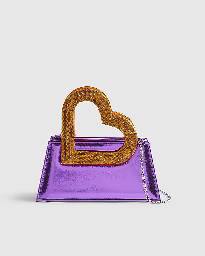 Purple Heart Handle Bag