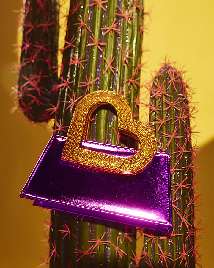 Purple Heart Handle Bag