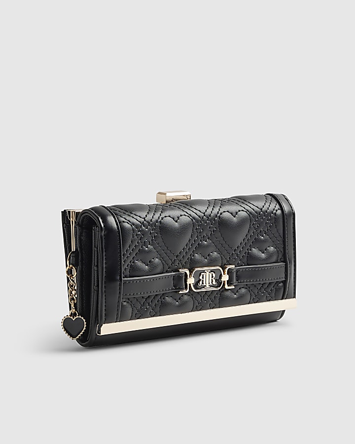 Black Heart Quilted Purse