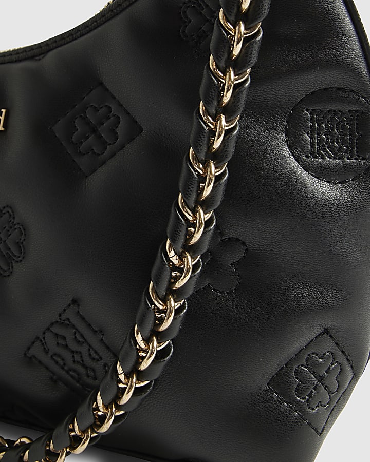 Black Monogram Quilted Shoulder Bag