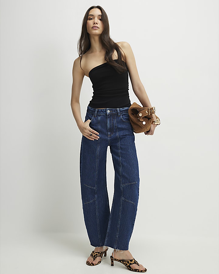 Black Sleeveless Bandeau Top