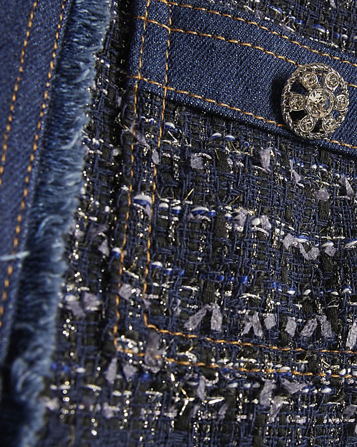 Blue Boucle Denim Jacket