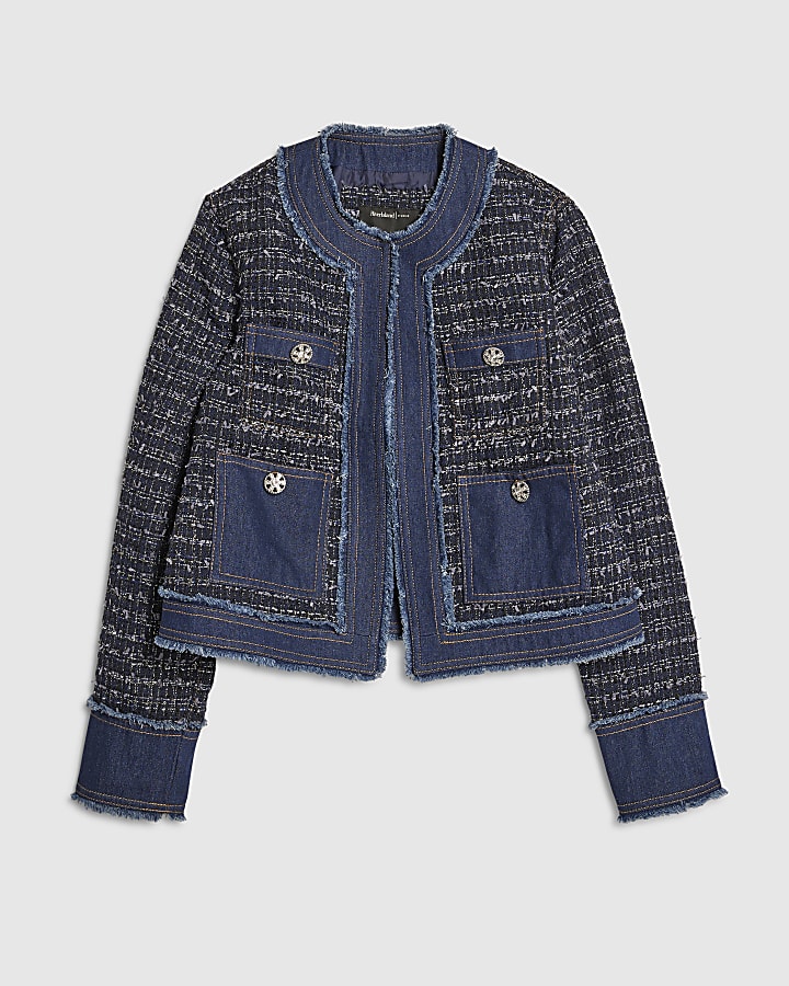 Blue Boucle Denim Jacket