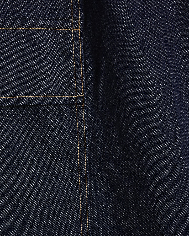 Blue Mid Rise Combat Baggy Jeans