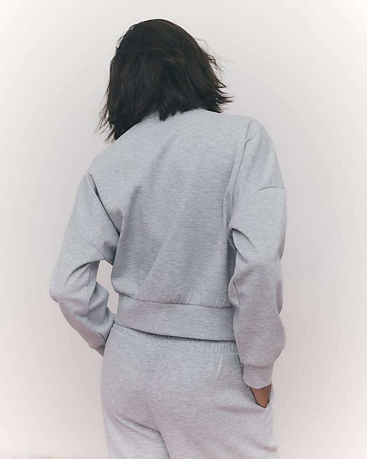 Grey High Neck Sweatshirt