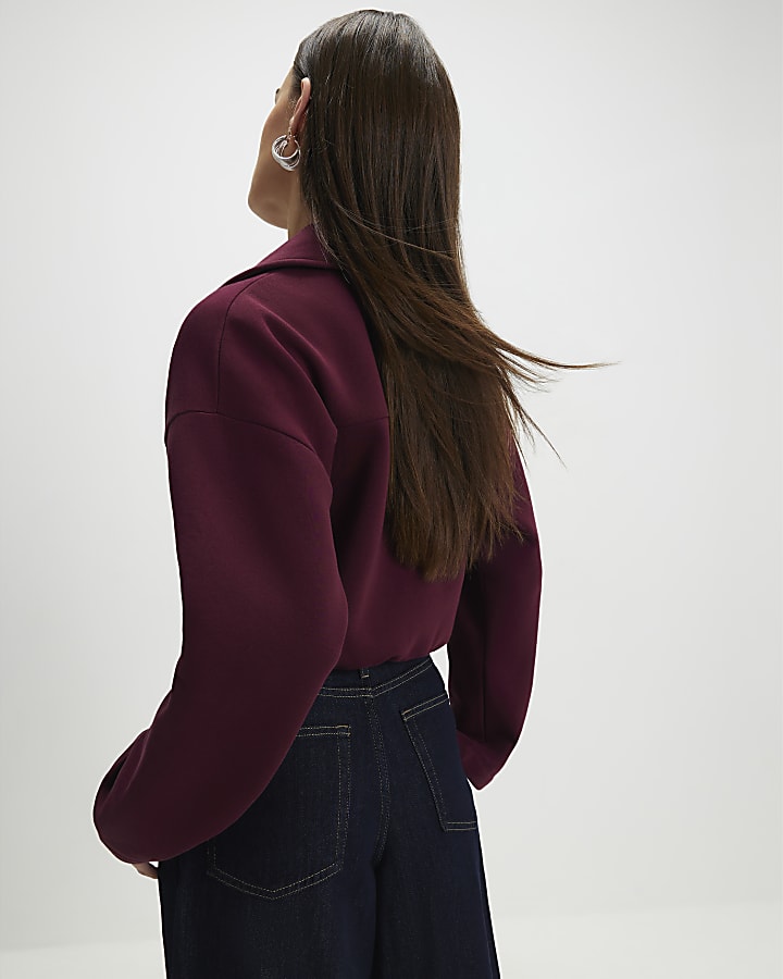 Red Lace Up Sweatshirt