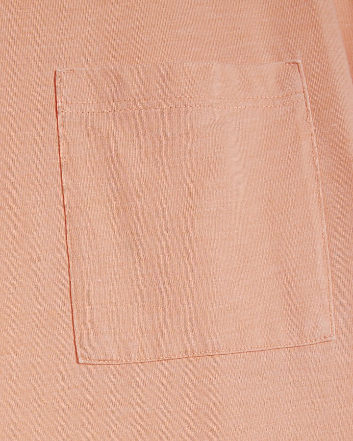 Orange Short Sleeve Burnout Pocket T-shirt