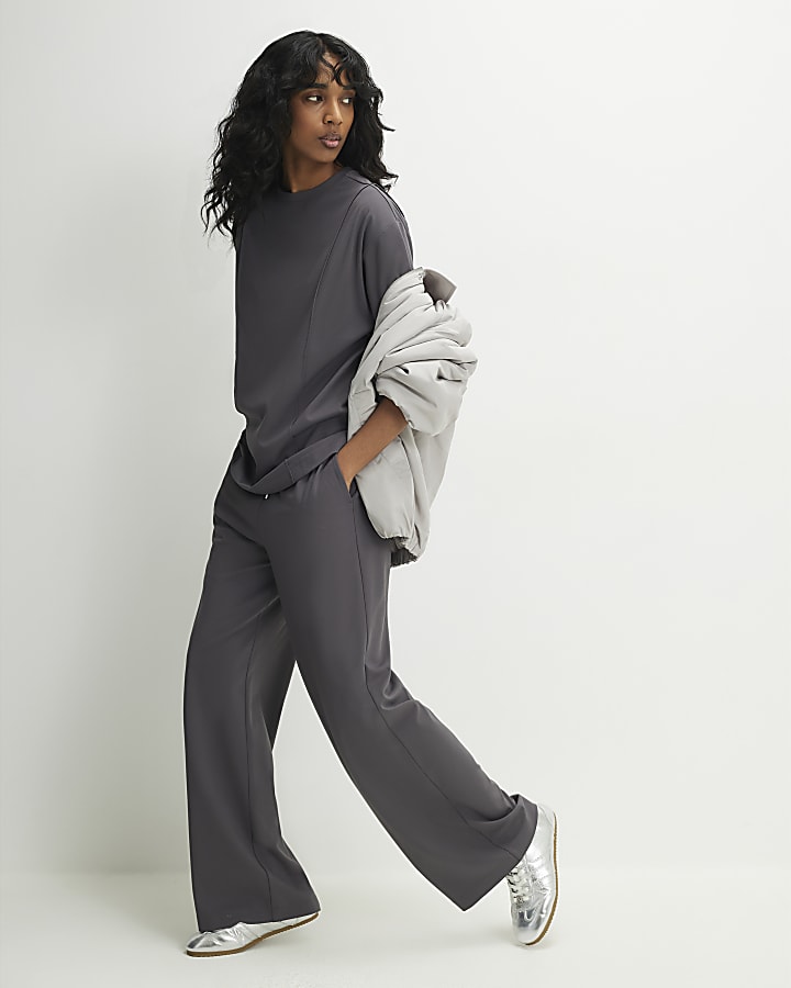Grey Wide Leg Joggers