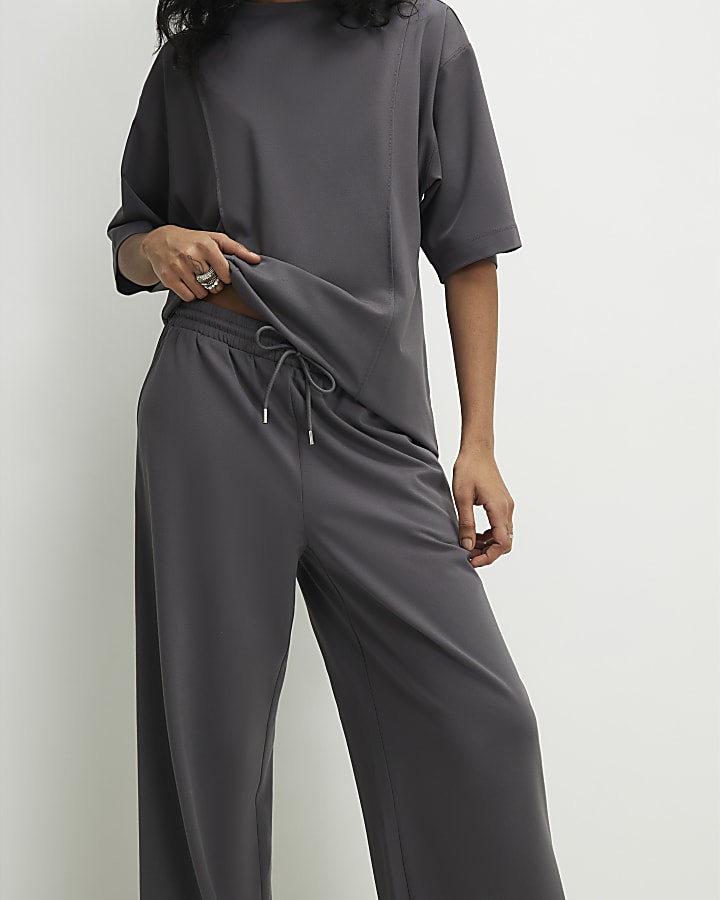 Grey Wide Leg Joggers