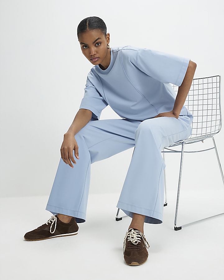 Blue Wide Leg Joggers