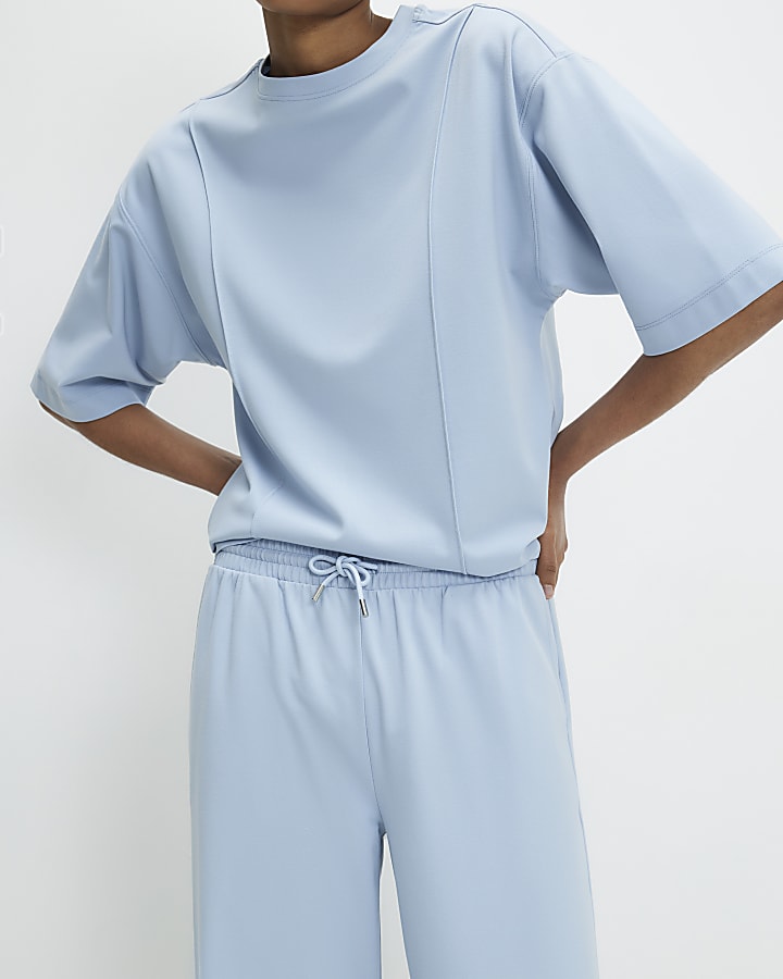 Blue Wide Leg Joggers