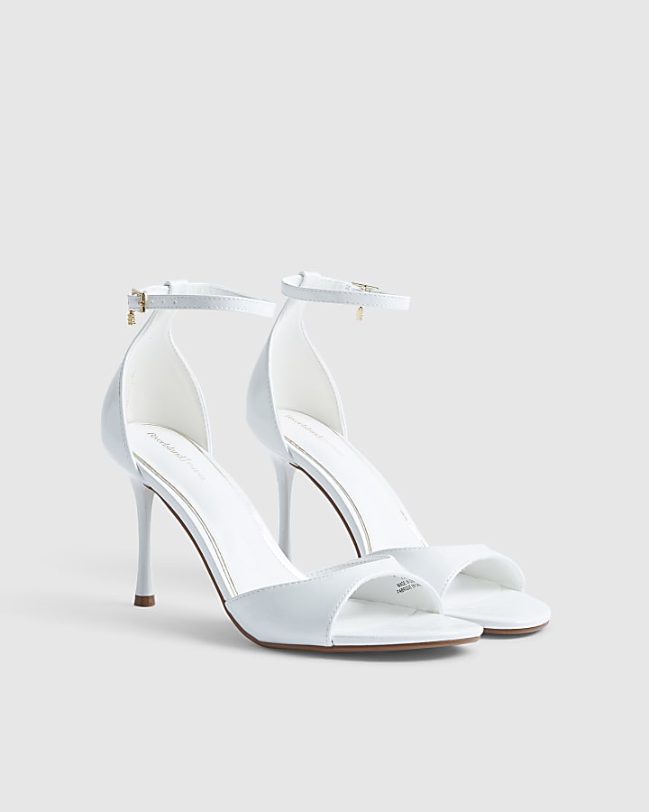 White Closed Back Heeled Sandals
