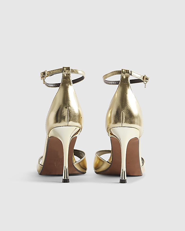 Gold Closed Back Heels