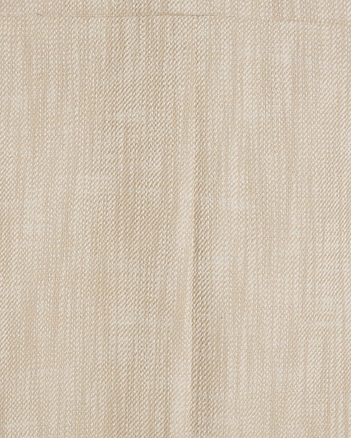 Beige Linen Look Midi Dress