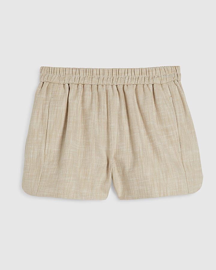 Beige Elasticated Waist Shorts