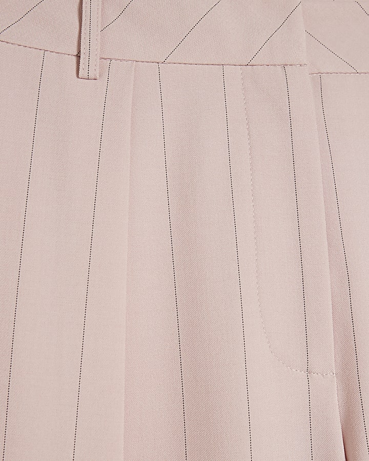 Pink Striped Wide Leg Trousers