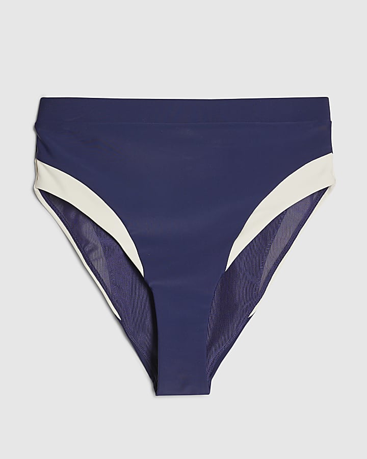 Navy Colour Block High Waisted Shaping Brief