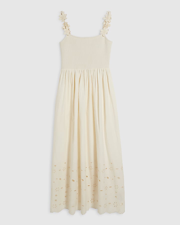 Cream Cutwork Cami Maxi Dress