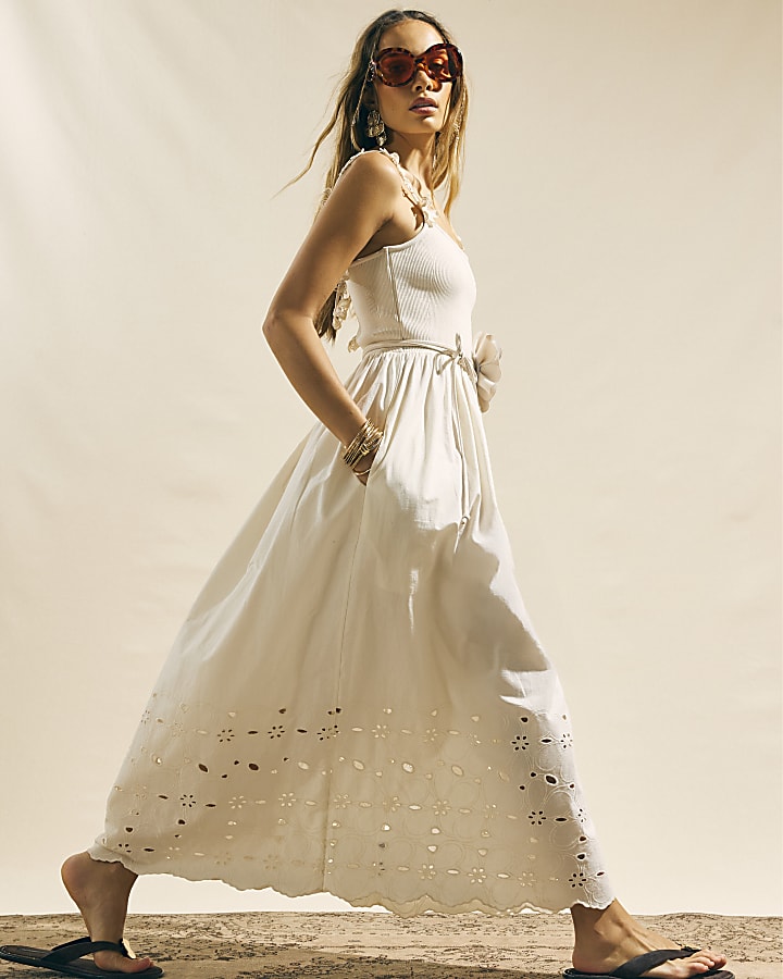 Cream Cutwork Dress