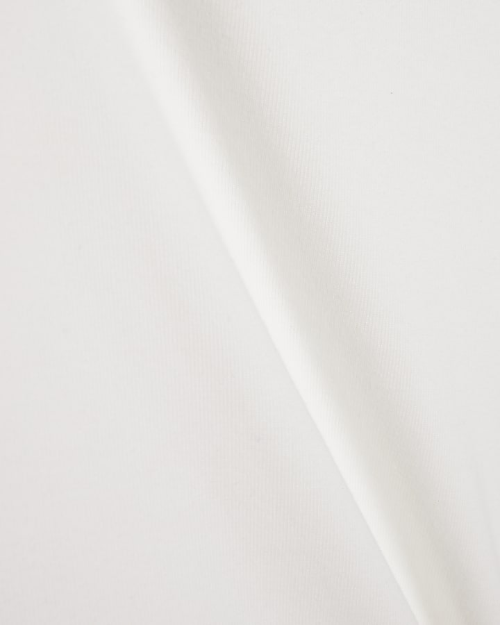 White Short Sleeve Scoop Neck Top