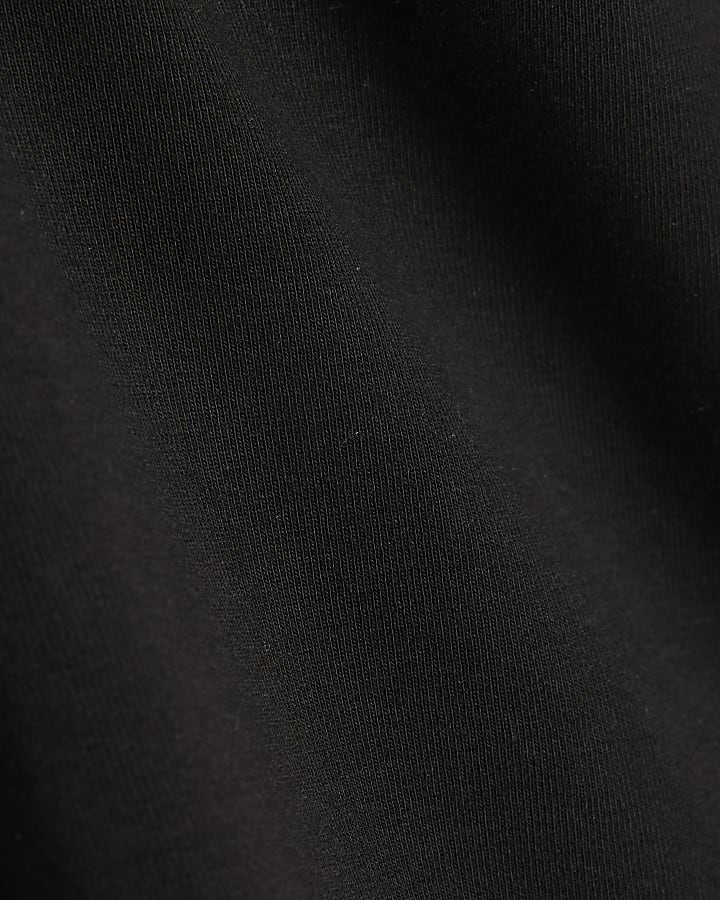 Black Short Sleeve Scoop Neck Top