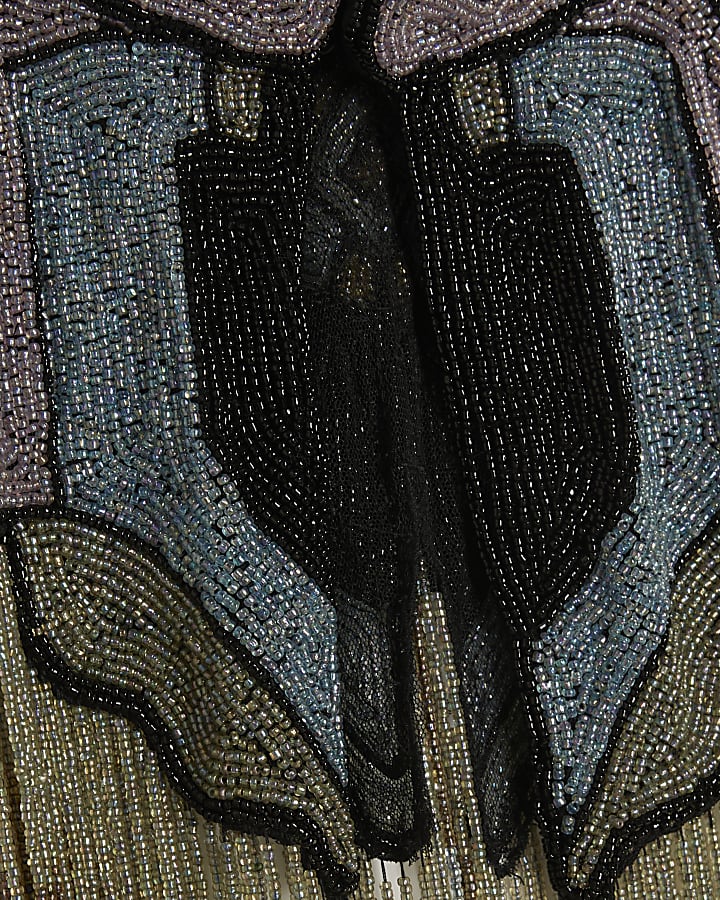 Purple Butterfly Beaded Cape