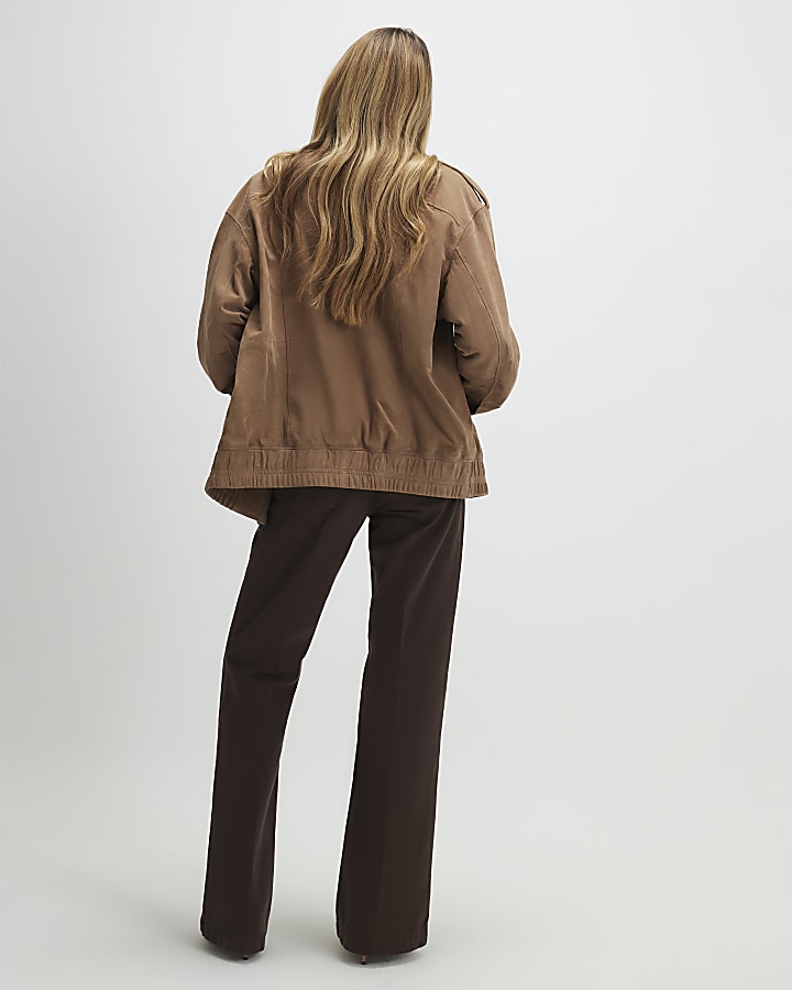 Brown Mid Rise Bootcut Jeans