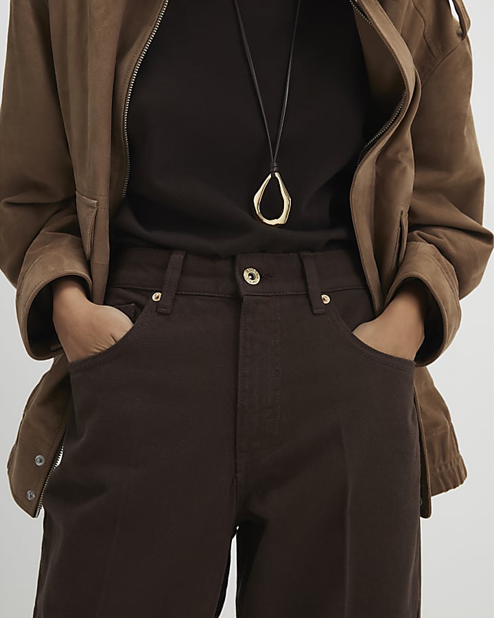 Brown Mid Rise Bootcut Jeans