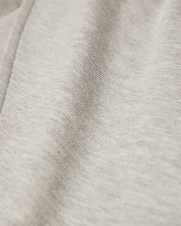 Grey Long Sleeve Wrap Front Hoodie