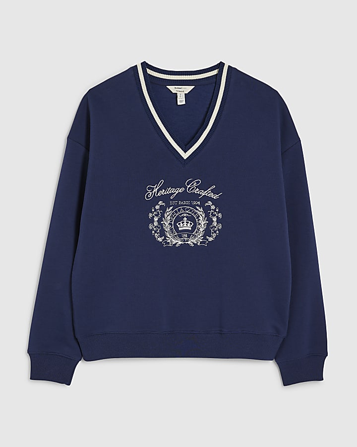 Navy Long Sleeve Heritage Crest Sweatshirt