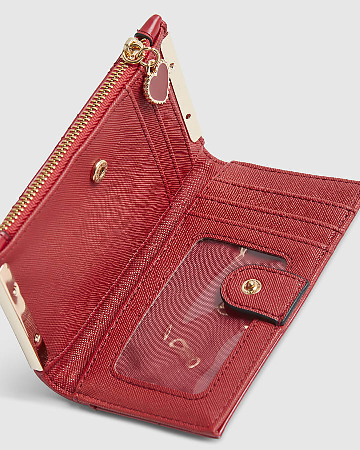 Red Quilted Heart Stud Mini Purse