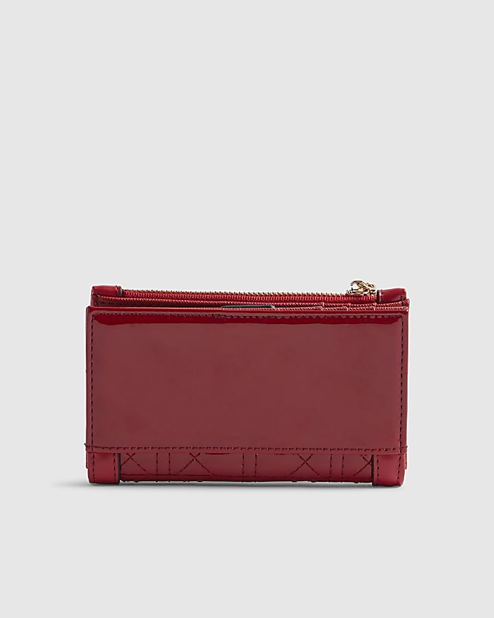 Red Quilted Heart Stud Mini Purse