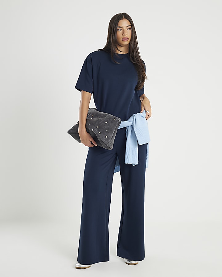 Navy Premium Short Sleeve Boxy Fit T-shirt