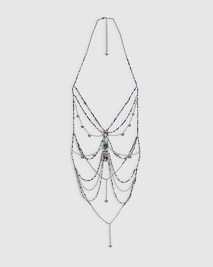 Blue Beaded Body Chain