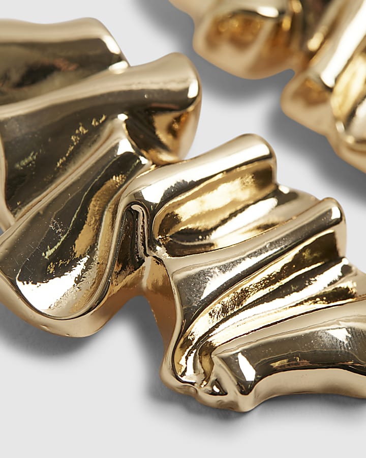 Gold Molten Stud Earrings