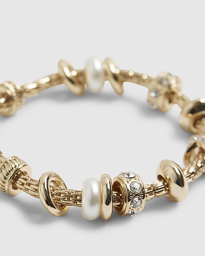 Gold Stretch Charm Bracelet