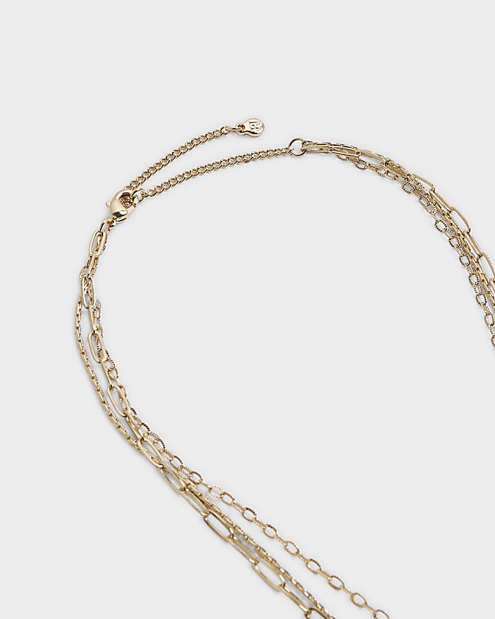 Gold Multirow Chain Necklace