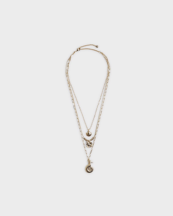 Gold Multirow Chain Necklace
