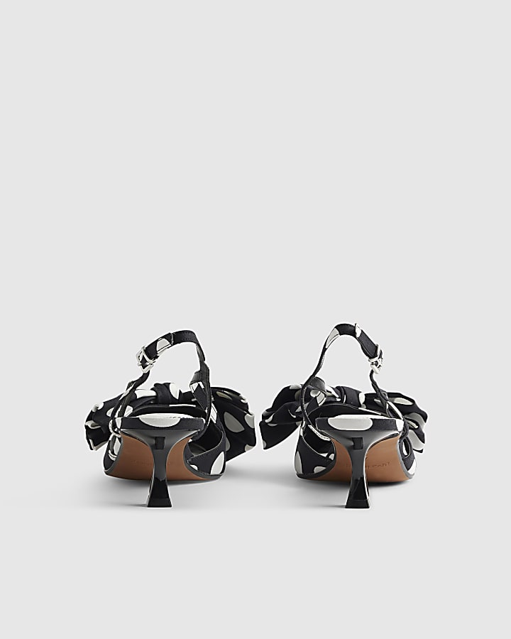 Black Bow Spot Court Heels