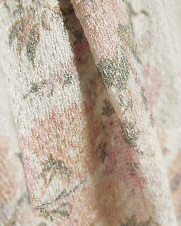 Pink Floral Boucle Shorts