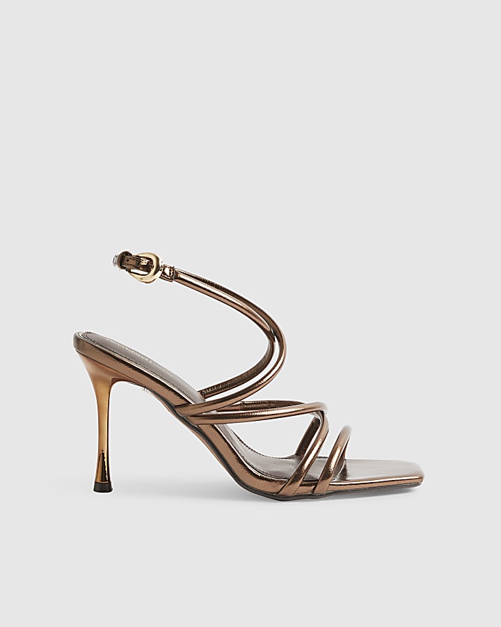 Bronze Wrap Around Tube Heels