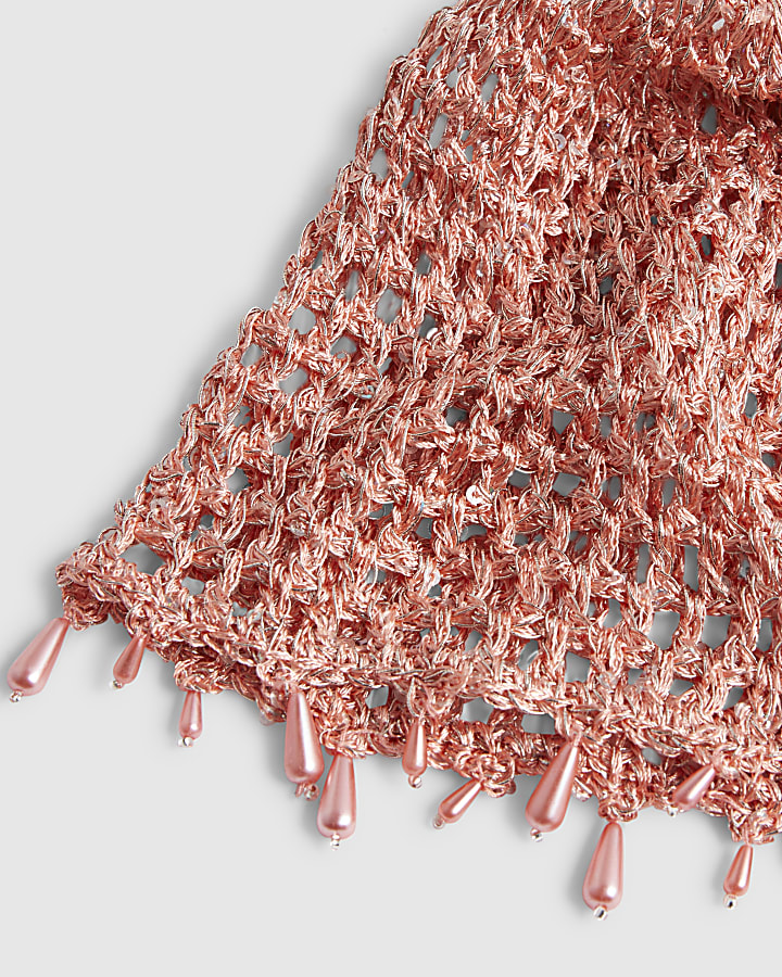 Pink Embellished Skull Cap