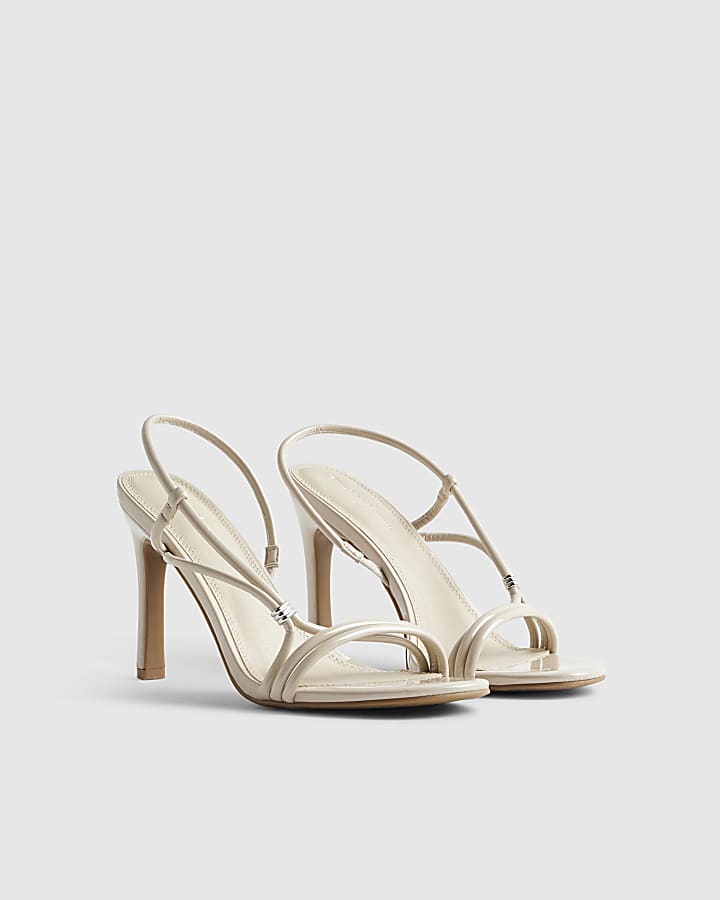 Cream Strappy Heeled Sandals