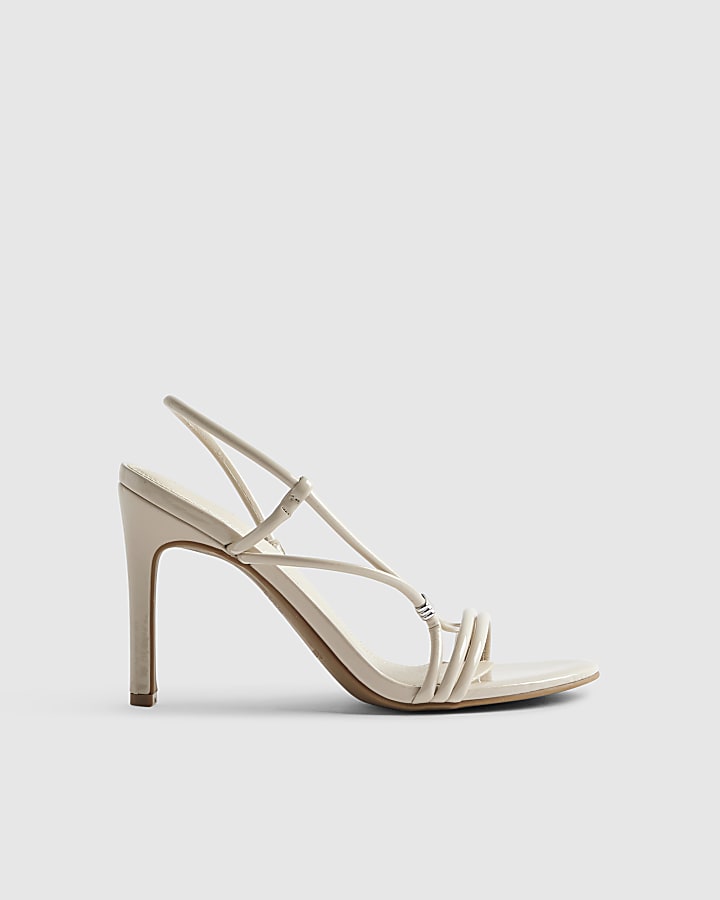 Cream Strappy Heeled Sandals
