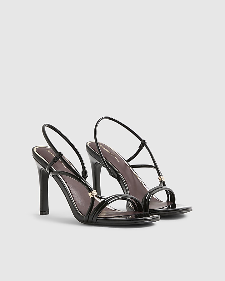 Black Strappy Heeled Sandals
