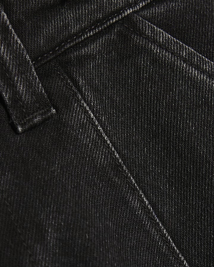 Black High Waisted Tapered Jeans