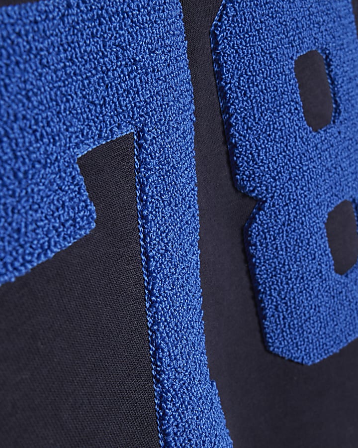 Navy Long Sleeve Collared Number Sweatshirt